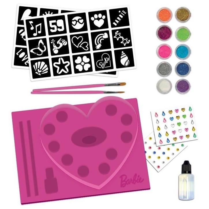 Tatouages Barbie - LISCIANI - Barbie - Glitter Tattoo - Tatouages pailletés - Matériel sûr et testé Tatouages Barbie - LISCIANI - Barbie - Glitter Tattoo - Tatouages pailletés - Matériel sûr et testé