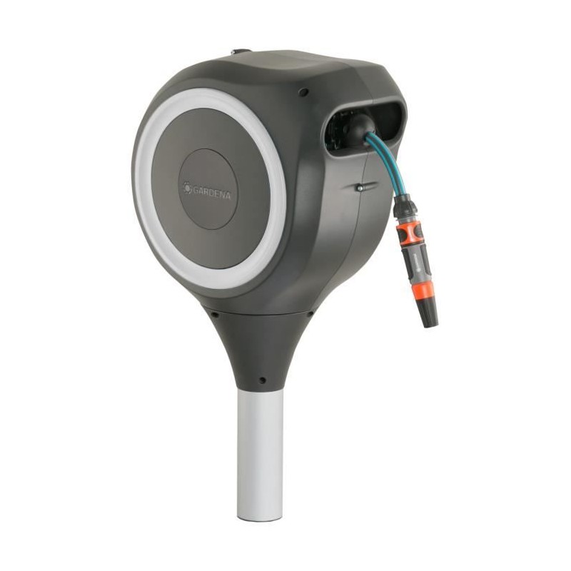 Dévidoir automatique GARDENA RollUp S 15m liseret blanc - Kit complet