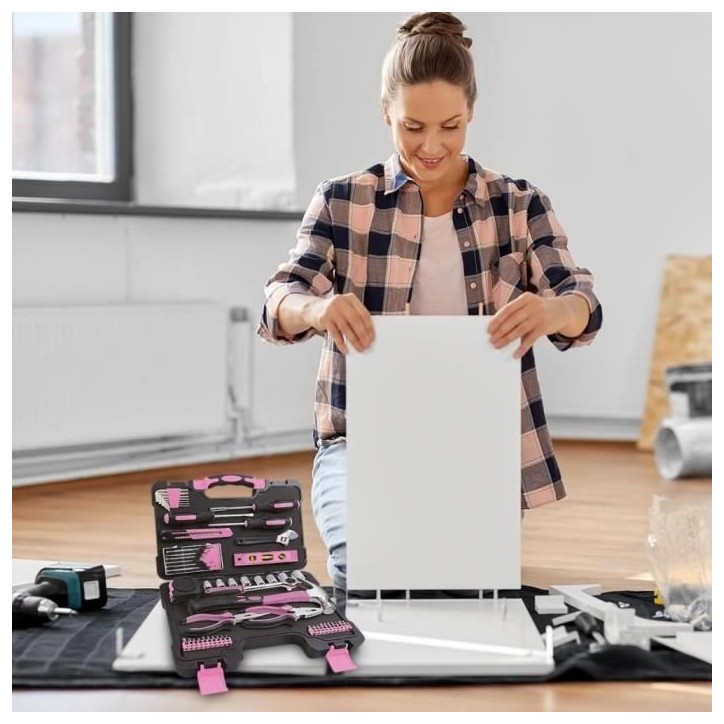 Ensemble d'outils - FIELDMANN - FDG 5010-53R - 53 pieces - Couleur rose - Outils pour femmes