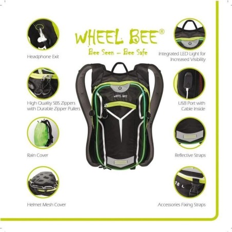 Sac a dos - Vélo - SCHILDKRÖT - LED + Port USB + Sortie écouteurs inclus