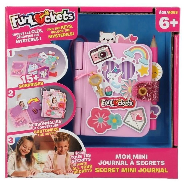 Mini Journal - KD - Funlockets - Mon Mini Journal Secret - Amuse-toi a personnaliser ton journal
