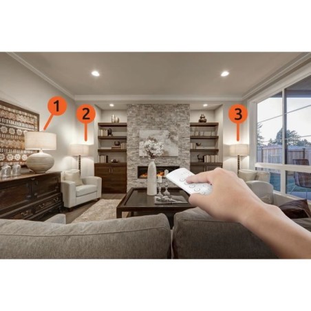 Kit 3 Prises télécommandées mini + Télécommande - GAO - 230 V - Blanc