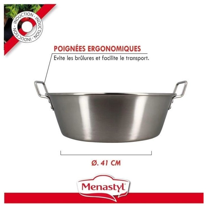 Bassine a confiture - MENASTYL - 4615452 - Acier inoxydable - 40,5 cm - 17 litres Bassine a confiture - MENASTYL - 4615452 - Acier inoxydable - 40,5 cm - 17 litres