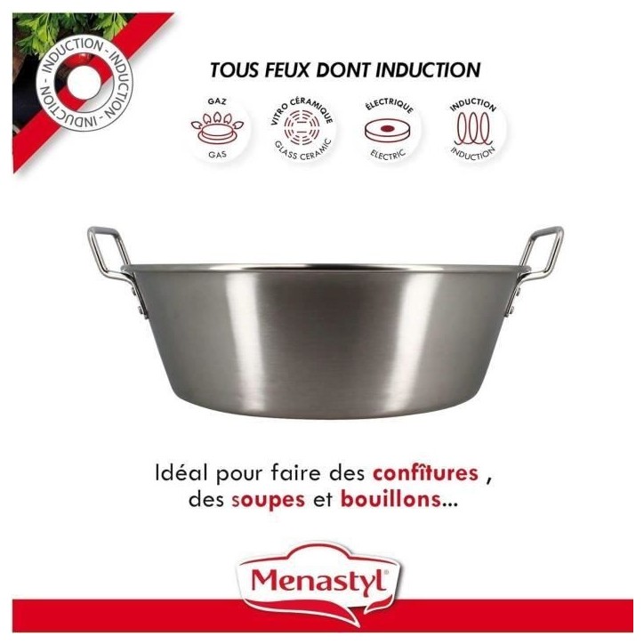 Bassine a confiture - MENASTYL - 4615452 - Acier inoxydable - 40,5 cm - 17 litres Bassine a confiture - MENASTYL - 4615452 - Acier inoxydable - 40,5 cm - 17 litres