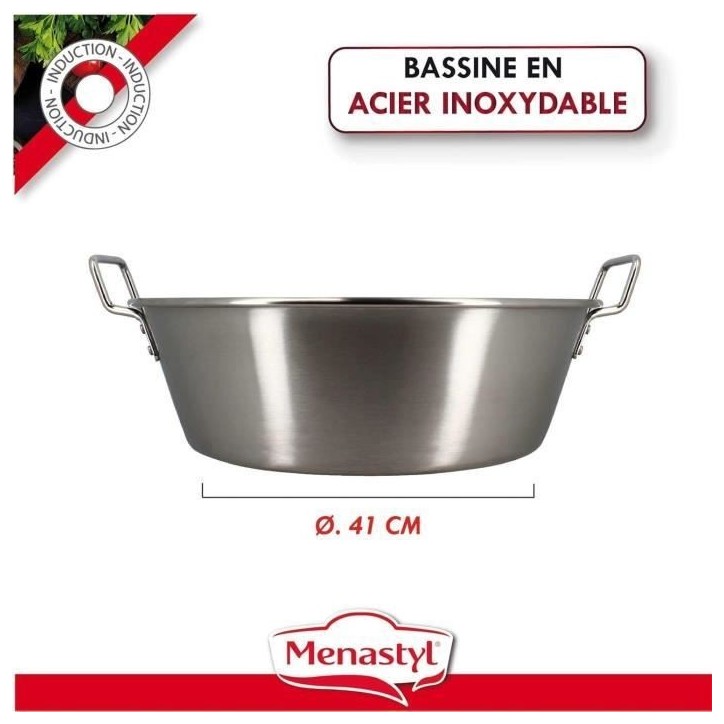 Bassine a confiture - MENASTYL - 4615452 - Acier inoxydable - 40,5 cm - 17 litres Bassine a confiture - MENASTYL - 4615452 - Acier inoxydable - 40,5 cm - 17 litres