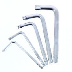 jeu de 5 clés coudées XZN - PRECISION STEEL - 12 Pans mâles - 5-6-8