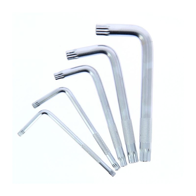 jeu de 5 clés coudées XZN - PRECISION STEEL - 12 Pans mâles - 5-6-8 jeu de 5 clés coudées XZN - PRECISION STEEL - 12 Pans mâles - 5-6-8