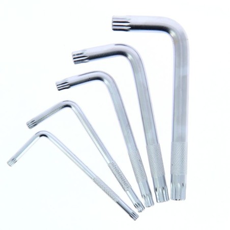 jeu de 5 clés coudées XZN - PRECISION STEEL - 12 Pans mâles - 5-6-8