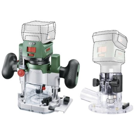 Affleureuse Bosch AdvancedTrimRouter 18V-8 avec base Router Plunge, sans batterie ni chargeur 06039D5002