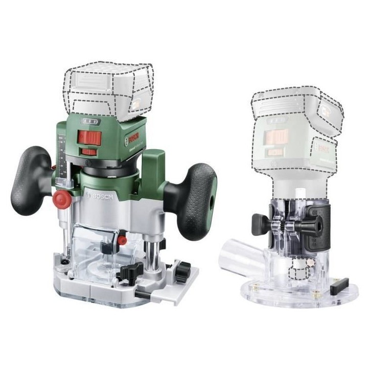 Affleureuse Bosch AdvancedTrimRouter 18V-8 avec base Router Plunge, sans batterie ni chargeur 06039D5002 Affleureuse Bosch AdvancedTrimRouter 18V-8 avec base Router Plunge, sans batterie ni chargeur 06039D5002