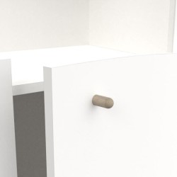 Bibliotheque 2T / 2P - FIRMIANA - style scandinave - Blanc mat / chene