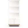 Bibliotheque 2T / 2P - FIRMIANA - style scandinave - Blanc mat / chene