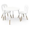 Ensemble table + chaises - FIMIANA - Style scandinave - Blanc mat / Ch