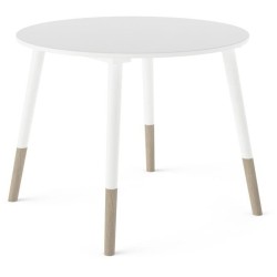 Ensemble table + chaises - FIMIANA - Style scandinave - Blanc mat / Ch