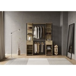 Kit Dressing duo - L160 x P50x H200 cm - Décor chene Kronberg / Noir