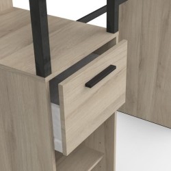 Kit Dressing duo - L160 x P50x H200 cm - Décor chene Kronberg / Noir