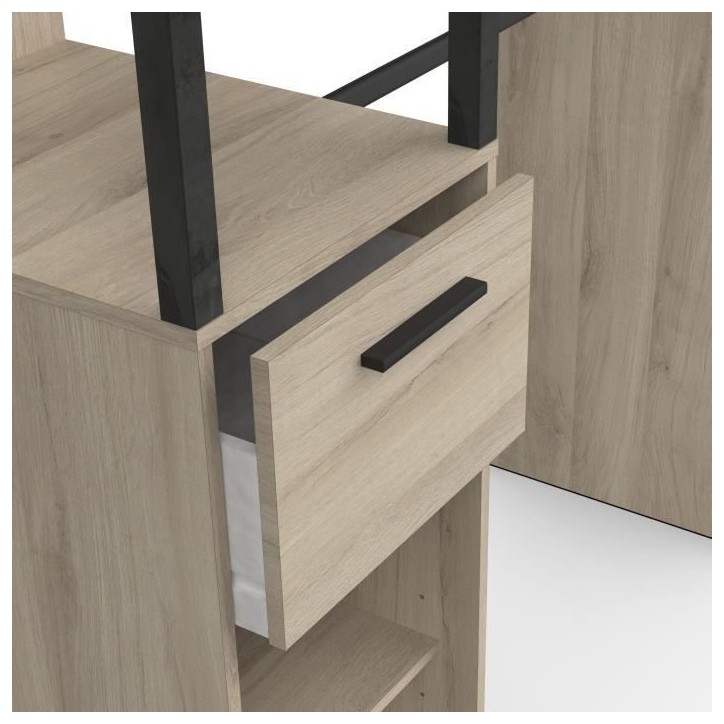 Kit Dressing duo - L160 x P50x H200 cm - Décor chene Kronberg / Noir mat - GARY Kit Dressing duo - L160 x P50x H200 cm - Décor chene Kronberg / Noir mat - GARY