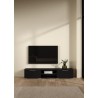 Meuble TV - MATCH - Noir mat - 2 tiroirs, une niche - 172,7 x 39,9 x 3