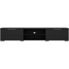 Meuble TV - MATCH - Noir mat - 2 tiroirs, une niche - 172,7 x 39,9 x 3