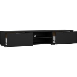 Meuble TV - MATCH - Noir mat - 2 tiroirs, une niche - 172,7 x 39,9 x 3