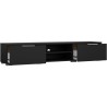 Meuble TV - MATCH - Noir mat - 2 tiroirs, une niche - 172,7 x 39,9 x 3