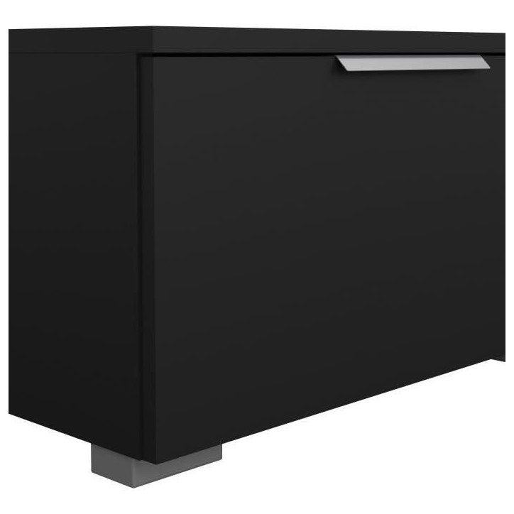 Meuble TV - MATCH - Noir mat - 2 tiroirs, une niche - 172,7 x 39,9 x 33,1 cm Meuble TV - MATCH - Noir mat - 2 tiroirs, une niche - 172,7 x 39,9 x 33,1 cm