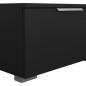 Meuble TV - MATCH - Noir mat - 2 tiroirs, une niche - 172,7 x 39,9 x 33,1 cm