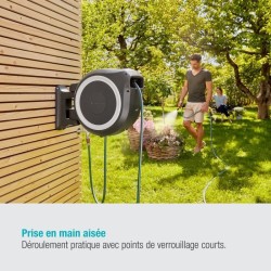 Dévidoir automatique mural RollUp XL GARDENA - 35m - Ø13mm - Liseret