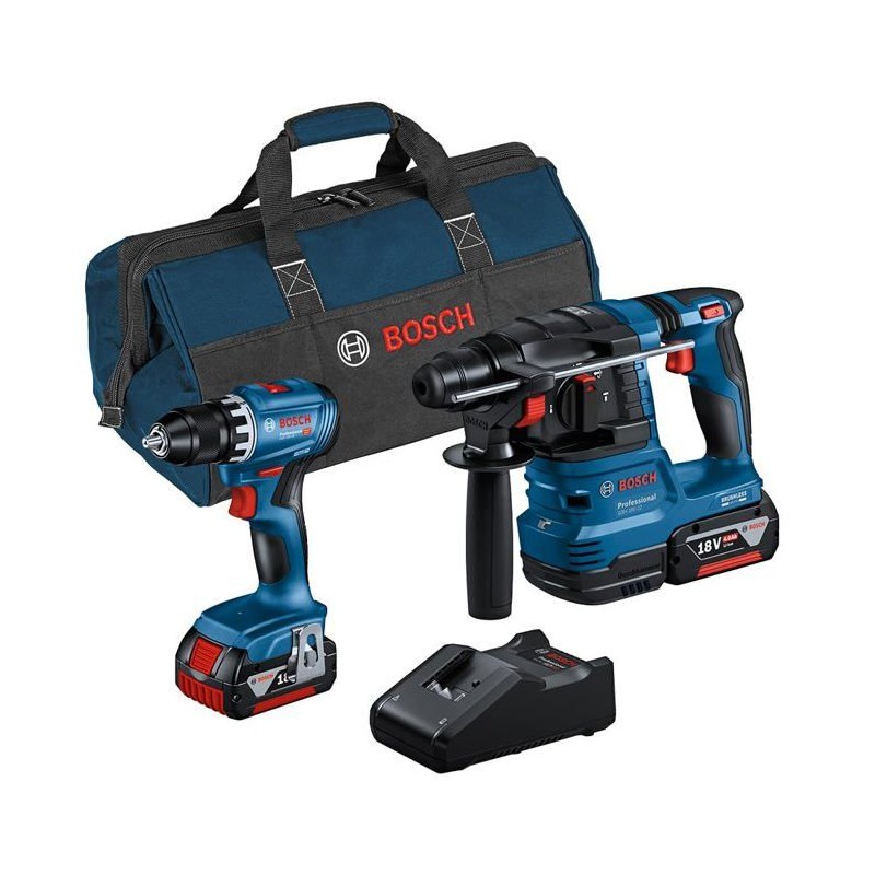 Combo-kit - BOSCH - GSR 18V-45 + GBH 18V-22 - Batterie 4,0 Ah - Perceu Combo-kit - BOSCH - GSR 18V-45 + GBH 18V-22 - Batterie 4,0 Ah - Perceu