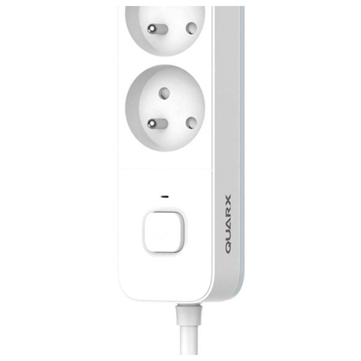 Multiprise - QUARX - 4 prises - Avec interrupteur, câble 3m