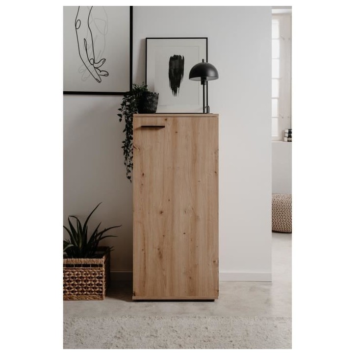 Meuble a chaussures Satos - Chene Artisan - 100 x 110 x 34 cm - Capacité 12 Paires Meuble a chaussures Satos - Chene Artisan - 100 x 110 x 34 cm - Capacité 12 Paires