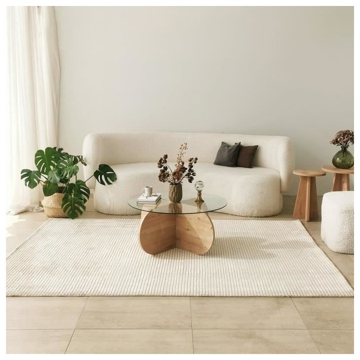 Table basse en verre - BUBBLE - Ronde - Chene Saphir - 75 x 75 x 35 cm Table basse en verre - BUBBLE - Ronde - Chene Saphir - 75 x 75 x 35 cm