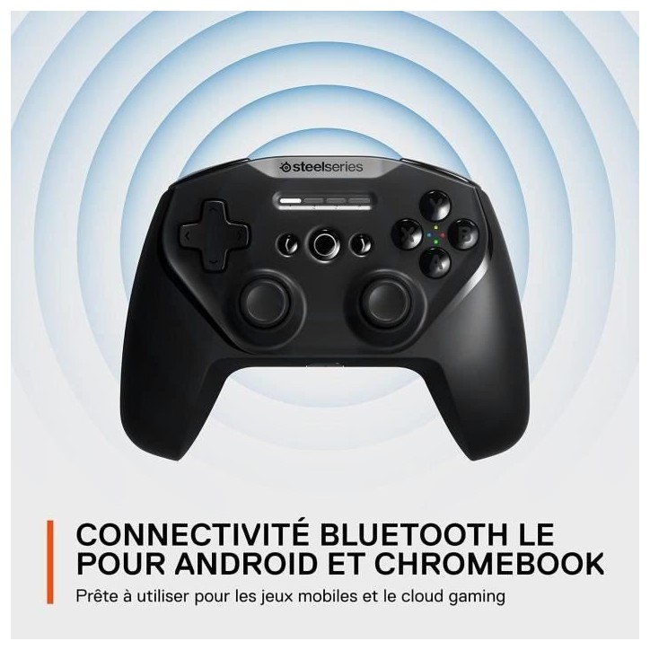 Manette de jeu sans fil - STEELSERIES - Stratus + - Pour Android™ et Chromebook - Noir