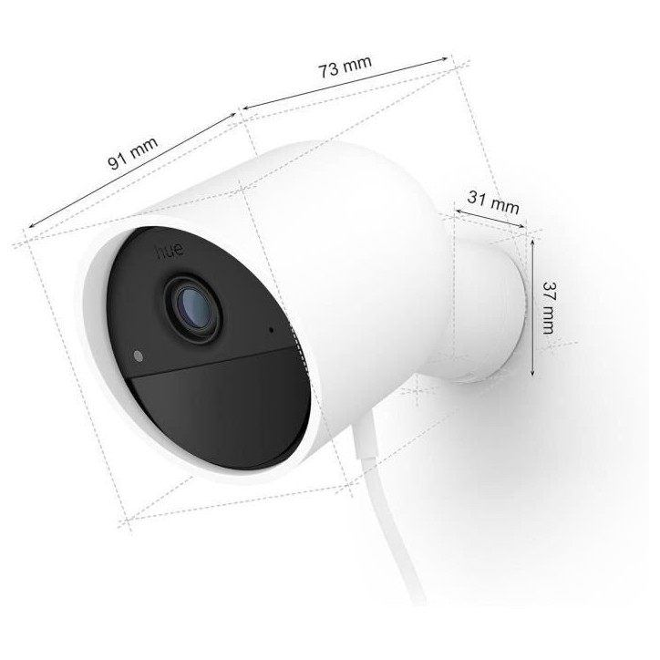 Caméra filaire - Philips Hue - Secure - HD 1080P - Intérieure ou extérieure - Contrôle avec une seule application - Blanc Caméra filaire - Philips Hue - Secure - HD 1080P - Intérieure ou extérieure - Contrôle avec une seule application - Blanc