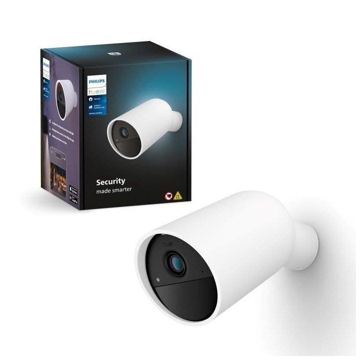 Caméra sans fil - Philips Hue - Secure - HD 1080P - Intérieure ou extérieure - Contrôle avec une seule application - Blanc Caméra sans fil - Philips Hue - Secure - HD 1080P - Intérieure ou extérieure - Contrôle avec une seule application - Blanc