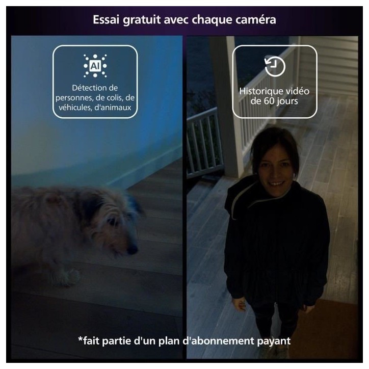 Caméra sans fil - Philips Hue - Secure - HD 1080P - Intérieure ou extérieure - Contrôle avec une seule application - Noir Caméra sans fil - Philips Hue - Secure - HD 1080P - Intérieure ou extérieure - Contrôle avec une seule application - Noir