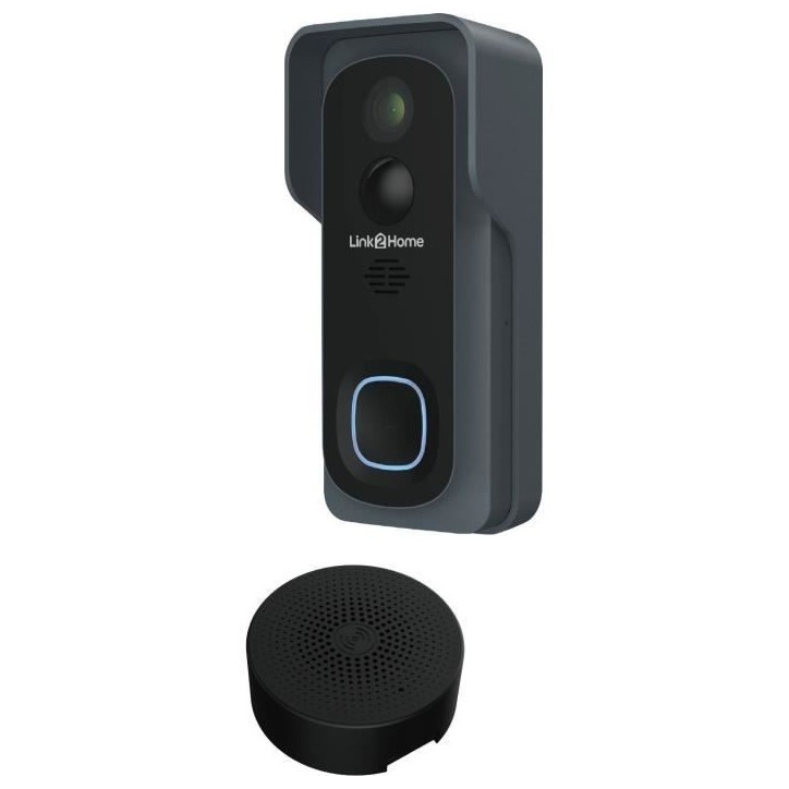 Kit Sonnette connectée - LINK2HOME - Wi-Fi - Audio bidirectionnel - Carillon sans fil - SD 8 Go Kit Sonnette connectée - LINK2HOME - Wi-Fi - Audio bidirectionnel - Carillon sans fil - SD 8 Go