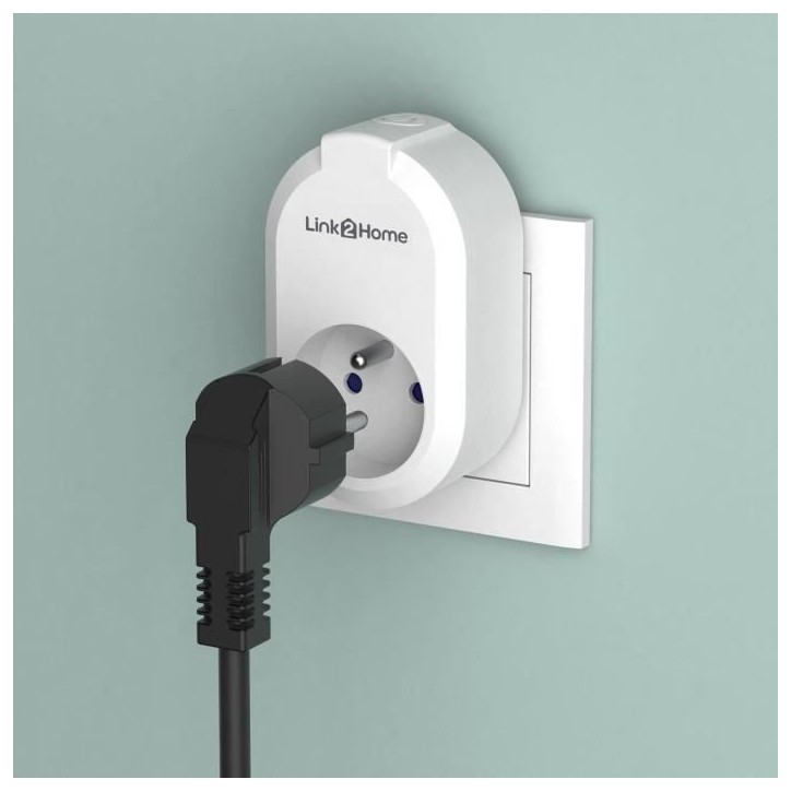 Lot de 2 Prises connectées - LINK2HOME - 230 V - Blanc