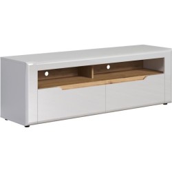 Meuble TV - Marlon - Elégance - En panneaux de particules - Blanc mat