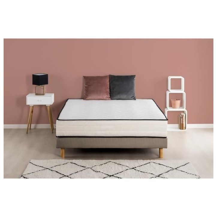 Ensemble Matelas + Sommier 140x190 cm - Mousse - 25 cm - DEKO DREAM HOTEL Seasons