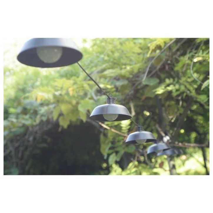 Guirlande solaire - Luna - 5 m - Noir - 10 ampoules - 50 lumens - Rechargeable USB Guirlande solaire - Luna - 5 m - Noir - 10 ampoules - 50 lumens - Rechargeable USB