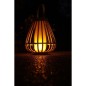 Lampe solaire - Marta - Beige - Bambou naturel - Eclairage effet flamme - Recharge USB et solaire