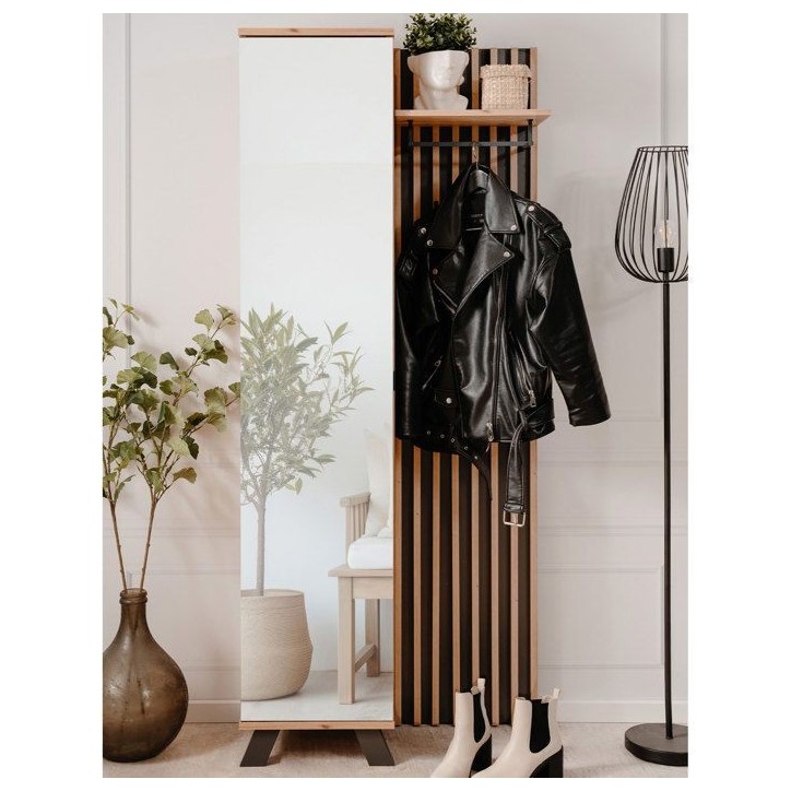 Vestiaire 1 porte 80x37x189,6 cm décor chene - MEDAN Vestiaire 1 porte 80x37x189,6 cm décor chene - MEDAN