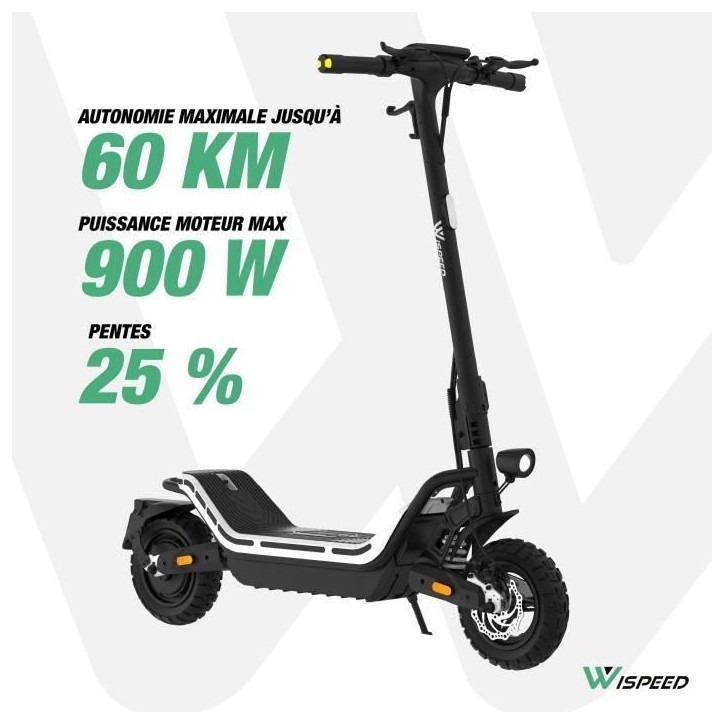 Trottinette électrique - WISPEED - SUVPILOT 480 - 900 W max - 10'' - 18Ah 48 V Trottinette électrique - WISPEED - SUVPILOT 480 - 900 W max - 10'' - 18Ah 48 V