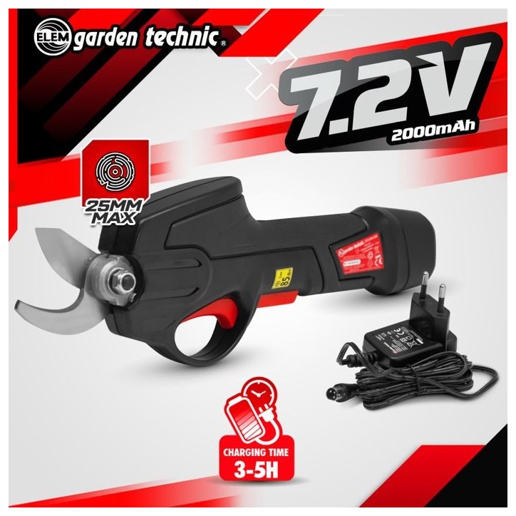 Sécateur rechargeable - ELEM - CS7.2VLI-24I - 7.2V lithium