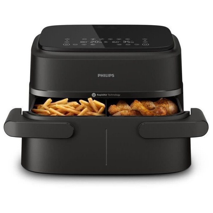 Friteuse sans huile PHILIPS - Airfryer NA150/00 - Capacité 7,1L - Double cuve - 6 préréglages - 2450W Friteuse sans huile PHILIPS - Airfryer NA150/00 - Capacité 7,1L - Double cuve - 6 préréglages - 2450W