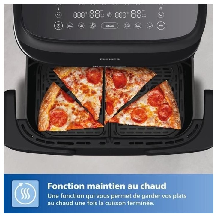 Friteuse sans huile PHILIPS - Airfryer NA150/00 - Capacité 7,1L - Double cuve - 6 préréglages - 2450W Friteuse sans huile PHILIPS - Airfryer NA150/00 - Capacité 7,1L - Double cuve - 6 préréglages - 2450W