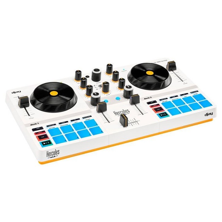 HERCULES DJ CONTROL MIX ULTRA - Contrôleur DJ Bluetooth pour Smartphone (iOS et Android) - Sans fil