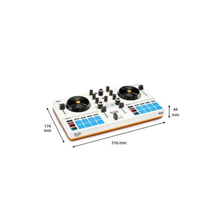 HERCULES DJ CONTROL MIX ULTRA - Contrôleur DJ Bluetooth pour Smartphone (iOS et Android) - Sans fil