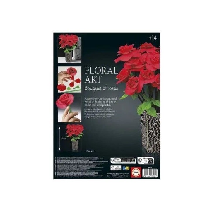 Kit créatif - EDUCA - Floral Art Bouquet de Roses - Création de roses en papier sans colle - Des 14 ans Kit créatif - EDUCA - Floral Art Bouquet de Roses - Création de roses en papier sans colle - Des 14 ans
